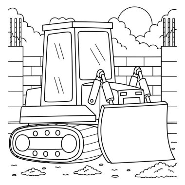 İnşaat Buldozerinin sevimli ve komik renkli sayfası. Çocuklar için saatlerce boyama eğlencesi sağlıyor. Renklendirmek için, bu sayfa çok kolaydır. Küçük çocuklar ve yeni yürümeye başlayanlar için uygun..