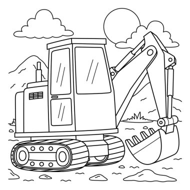 İnşaat Kazıcısının sevimli ve komik renkli sayfası. Çocuklar için saatlerce boyama eğlencesi sağlıyor. Renklendirmek için, bu sayfa çok kolaydır. Küçük çocuklar ve yeni yürümeye başlayanlar için uygun..