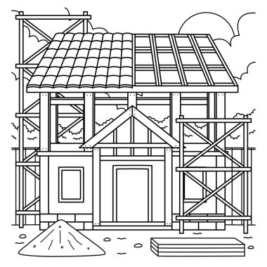 House İnşaat 'ın şirin ve komik bir boyama sayfası. Çocuklar için saatlerce boyama eğlencesi sağlıyor. Renklendirmek için, bu sayfa çok kolaydır. Küçük çocuklar ve yeni yürümeye başlayanlar için uygun..