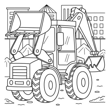 İnşaat kepçesinin sevimli ve komik renkli sayfası. Çocuklar için saatlerce boyama eğlencesi sağlıyor. Renklendirmek için, bu sayfa çok kolaydır. Küçük çocuklar ve yeni yürümeye başlayanlar için uygun..