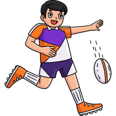 Bu karikatür, bir Rugby oyuncusunun Short Punt illüstrasyonunu göstermektedir..