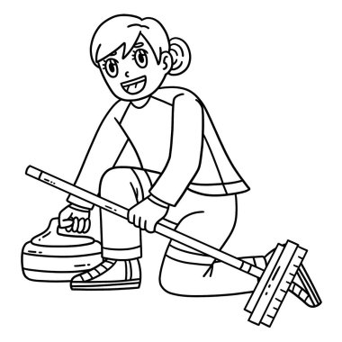 Curling Female Curler Deliver Stone 'un sevimli ve komik renkli bir sayfası. Çocuklar için saatlerce boyama eğlencesi sağlıyor. Renklendirmek için, bu sayfa çok kolaydır. Küçük çocuklar ve yeni yürümeye başlayanlar için uygun..