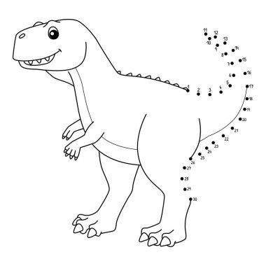 A cute and funny connect the dots Dot to Dot Ekrixinatosaurus Dinosaur coloring page. clipart