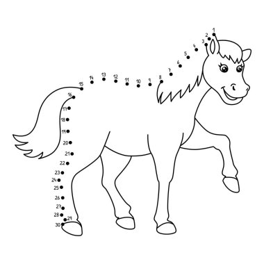 Noktaları şirin ve komik bir şekilde Dot At Hayvanları Boyama sayfasına bağlıyor.