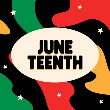 Haziran Özgürlük Günü Pankartı arka planı web pankartları, afişler, tebrik kartları, davetiyeler veya şık vektör çizimleri olan şablonlar için mükemmeldir. 