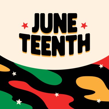 Haziran Özgürlük Günü Pankartı arka planı web pankartları, afişler, tebrik kartları, davetiyeler veya şık vektör çizimleri olan şablonlar için mükemmeldir. 