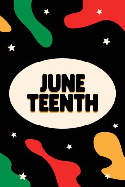 Haziran Özgürlük Günü Dikey Sancak arkaplanı web pankartları, afişler, tebrik kartları, davetiyeler veya şık vektör çizimleri olan şablonlar için mükemmeldir. 