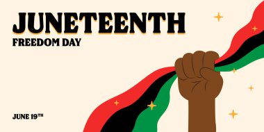 19 Haziran Özgürlük Günü arkaplanı web pankartları, posterler, tebrik kartları, davetiyeler veya şık vektör resimli şablonlar için mükemmeldir. 