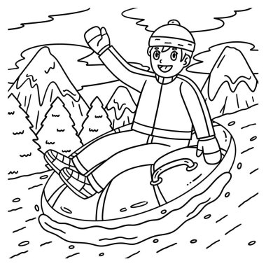 Şişme kızağa binen bir kızağın sevimli ve komik renkli sayfası. Çocuklar için saatlerce boyama eğlencesi sağlıyor. Renklendirmek için, bu sayfa çok kolaydır. Küçük çocuklar ve yeni yürümeye başlayanlar için uygun..