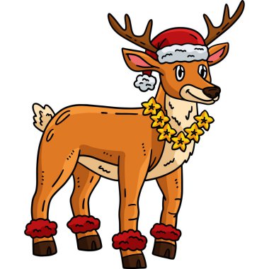 Bu karikatür, Temmuz 'da Ren Geyiğinde Çiçek Kolyesi resimli bir Noel' i gösteriyor..
