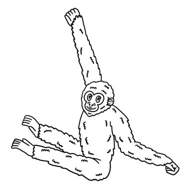 Bir Gibbon Maymun Hayvanı 'nın sevimli ve komik renkli sayfası. Çocuklar için saatlerce boyama eğlencesi sağlıyor. Renk, bu sayfa çok kolay. Küçük çocuklar ve yeni yürümeye başlayanlar için uygun..