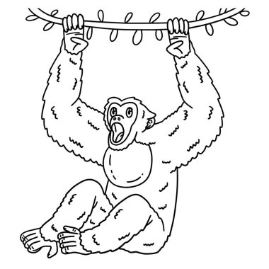 Ağaçta sallanan Siamang Maymun Hayvanı 'nın sevimli ve komik renkli sayfası. Çocuklar için saatlerce boyama eğlencesi sağlıyor. Renk, bu sayfa çok kolay. Küçük çocuklar ve yeni yürümeye başlayanlar için uygun..