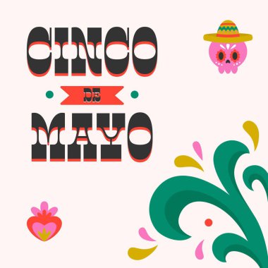Cinco de Mayo Poster Meydanı afişleri, afişler, tebrik kartları, davetiyeler veya şık vektör illüstrasyon tasarımlı şablonlar için mükemmeldir. 