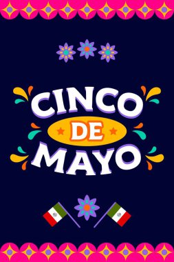 Cinco de Mayo Poster afişi web pankartları, posterler, tebrik kartları, davetiyeler veya şık vektör illüstrasyonlu şablonlar için mükemmeldir. 