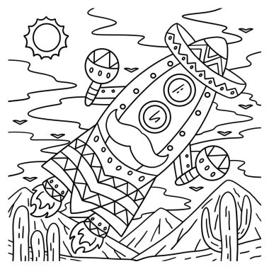 Uzay Mariachi Roketi 'nin sevimli ve komik renkli bir sayfası. Çocuklar için saatlerce boyama eğlencesi sağlıyor. Renklendirmek için, bu sayfa çok kolaydır. Küçük çocuklar ve yeni yürümeye başlayanlar için uygun..