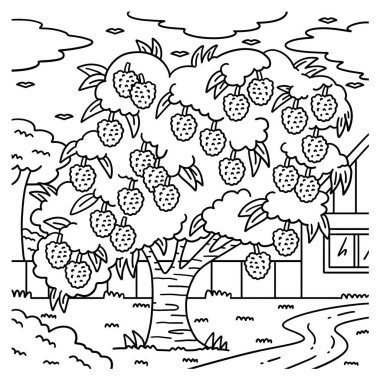 Bir Lychee ağacının sevimli ve komik renkli sayfası. Çocuklar için saatlerce boyama eğlencesi sağlıyor. Renklendirmek için, bu sayfa çok kolaydır. Küçük çocuklar ve yeni yürümeye başlayanlar için uygun..