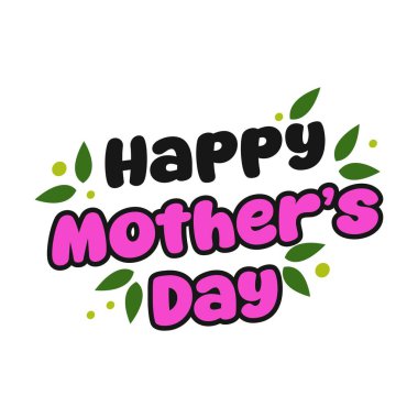 Beyaz arka planda izole edilmiş Anneler Günü tipografisi ve senaryo tasarımı kutlu olsun. Metin tabanlı sanat ve yaratıcı kelime tasarımları için mükemmel bir vektör. 