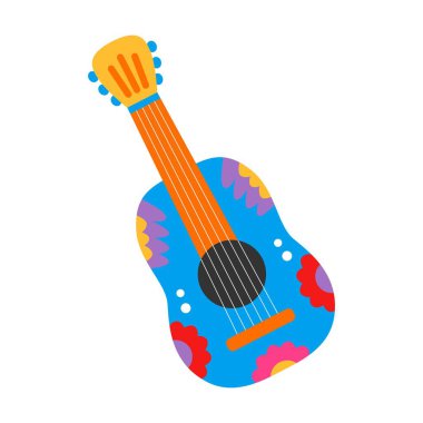 Guitar Musical Instrument Vector ve Clipart tasarımı, beyaz arka planda izole edilmiş. Metin tabanlı sanat ve yaratıcı kelime tasarımları için mükemmel bir vektör. 