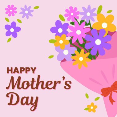 Mutlu Anneler Günü Poster Meydanı afişi web pankartları, posterler, tebrik kartları, davetiyeler veya şık vektör resimleme tasarımlı şablonlar için mükemmeldir.