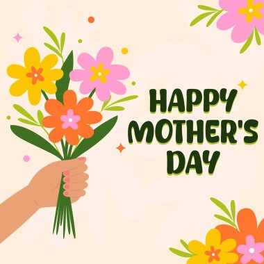 Mutlu Anneler Günü Poster Meydanı afişi web pankartları, posterler, tebrik kartları, davetiyeler veya şık vektör resimleme tasarımlı şablonlar için mükemmeldir.