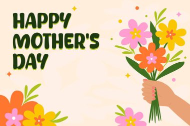 Mutlu Anneler Günü Poster afişi web pankartları, posterler, tebrik kartları, davetiyeler veya şık vektör çizimleri olan şablonlar için mükemmeldir.