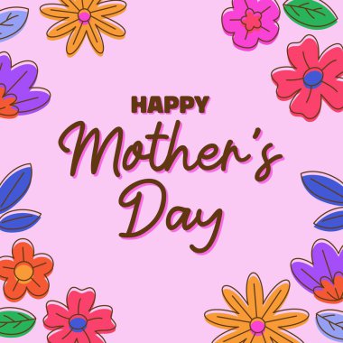 Mutlu Anneler Günü Poster Meydanı afişi web pankartları, posterler, tebrik kartları, davetiyeler veya şık vektör resimleme tasarımlı şablonlar için mükemmeldir.