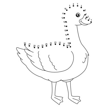 Noktaları şirin ve komik bir şekilde Nokta Kaz Çiftliği Hayvan Boyama sayfasına bağlıyor.