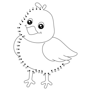 Noktaları, Dot Piliç Çiftliği Hayvanları Boyama sayfasına bağlayan sevimli ve komik bir nokta..