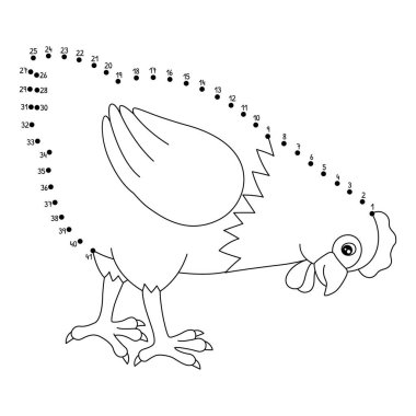 Noktaları şirin ve komik bir şekilde Dot 'la Tavuk Çiftliği Hayvanları Boyama Sayfası.