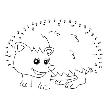 Noktaları şirin ve komik bir şekilde Dot Kirpi Çiftliği Hayvan Boyama Sayfasına bağlıyor.