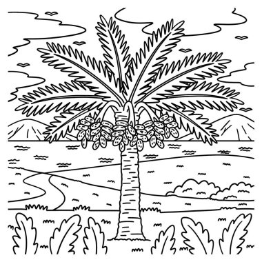 Hurma ağacının sevimli ve komik renkli sayfası. Çocuklar için saatlerce boyama eğlencesi sağlıyor. Renklendirmek için, bu sayfa çok kolaydır. Küçük çocuklar ve yeni yürümeye başlayanlar için uygun..