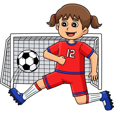 Bu karikatür klipinde bayan bir Futbolcu Hedefi illüstrasyonu gösterilir.
