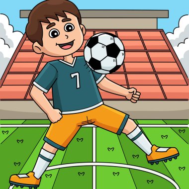Bu karikatür klipinde topu durduran bir erkek futbolcuyu gösteriyor..