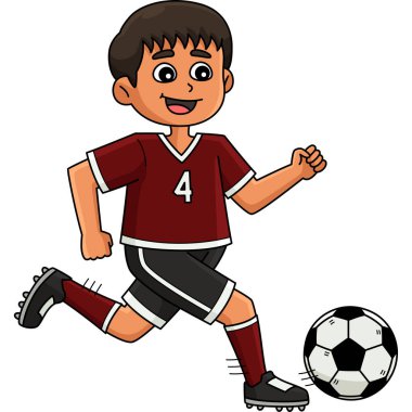 Bu karikatür klibinde Erkek Futbolcu Koşan Top illüstrasyonunu gösteriyor.