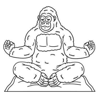 Yer minderli Goril Hayvan Meditasyonu 'nun sevimli ve komik renkli bir sayfası. Çocuklar için saatlerce boyama eğlencesi sağlıyor. Renklendirmek için, bu sayfa çok kolaydır. Küçük çocuklar ve yeni yürümeye başlayanlar için uygun..