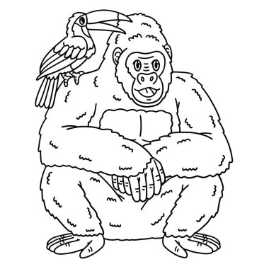 Goril Hayvan ve Tukan 'ın sevimli ve komik renkli sayfası. Çocuklar için saatlerce boyama eğlencesi sağlıyor. Renklendirmek için, bu sayfa çok kolaydır. Küçük çocuklar ve yeni yürümeye başlayanlar için uygun..