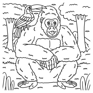 Goril Hayvan ve Tukan 'ın sevimli ve komik renkli sayfası. Çocuklar için saatlerce boyama eğlencesi sağlıyor. Renklendirmek için, bu sayfa çok kolaydır. Küçük çocuklar ve yeni yürümeye başlayanlar için uygun..