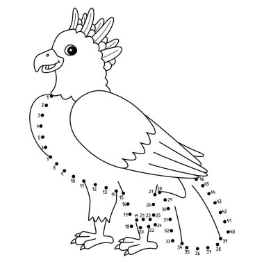 Noktaları Harpy Eagle Hayvan Boyama Sayfası 'na bağlayan sevimli ve komik bir bağlantı..