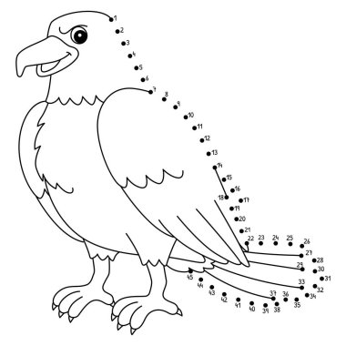 Noktalar 'ı Dot Eagle Hayvan Boyama Sayfası' na bağlayan sevimli ve komik bir bağlantı.