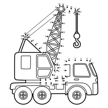 Noktaları Nokta Turna Aracı renklendirme sayfasına bağlayan sevimli ve komik bir nokta..