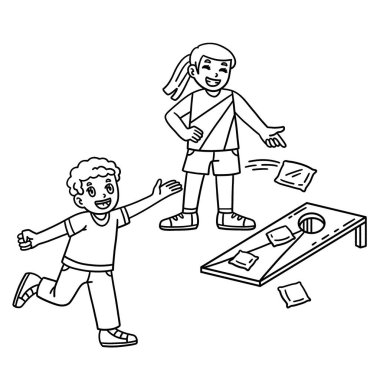 Cornhole Çocukları 'nın oynadığı sevimli ve komik renkli bir sayfa. Çocuklar için saatlerce boyama eğlencesi sağlıyor. Bu sayfayı boyamak çok kolaydır. Küçük çocuklar ve yeni yürümeye başlayanlar için uygun..
