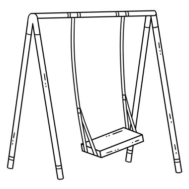 Bir çocuk parkı salıncak koltuğunun sevimli ve komik renkli sayfası. Çocuklar için saatlerce boyama eğlencesi sağlıyor. Renklendirmek için, bu sayfa çok kolaydır. Küçük çocuklar ve yeni yürümeye başlayanlar için uygun..