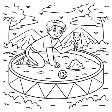 Playground Boy 'un Sandpit' te oynayan sevimli ve komik renkli bir sayfası. Çocuklar için saatlerce boyama eğlencesi sağlıyor. Renklendirmek için, bu sayfa çok kolaydır. Küçük çocuklar ve yeni yürümeye başlayanlar için uygun.. 