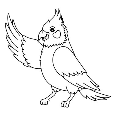 Kuş Cockatiel 'in şirin ve komik renkli sayfası. Çocuklar için saatlerce boyama eğlencesi sağlıyor. Renklendirmek için, bu sayfa çok kolaydır. Küçük çocuklar ve yeni yürümeye başlayanlar için uygun.. 