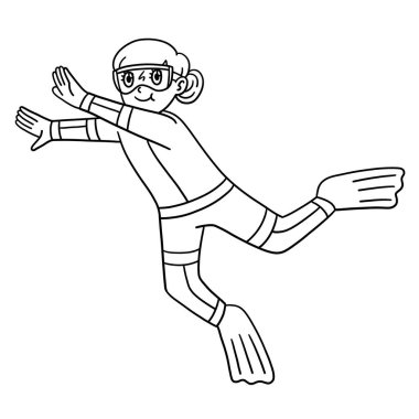 Yüzen Kız 'ın sevimli ve komik renkli sayfası. Çocuklar için saatlerce boyama eğlencesi sağlıyor. Bu sayfayı boyamak çok kolaydır. Küçük çocuklar ve yeni yürümeye başlayanlar için uygun..