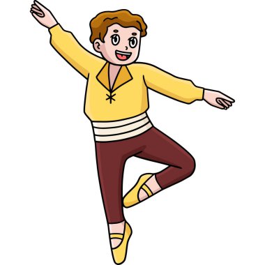 Bu karikatür klip Darbe de Pied illüstrasyonunda bir Bale Danseur 'u gösteriyor.