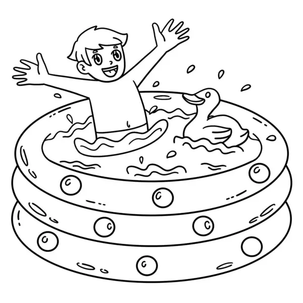 Şişme Havuzda Yüzen Çocuk 'un şirin ve komik renkli sayfası. Çocuklar için saatlerce boyama eğlencesi sağlıyor. Bu sayfayı boyamak çok kolaydır. Küçük çocuklar ve yeni yürümeye başlayanlar için uygun..