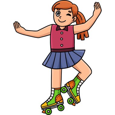 Bu karikatür klip Paten Kız Dans İmajını gösteriyor.