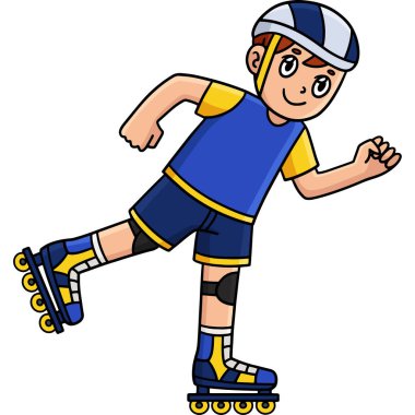 Bu karikatür, Inline Skating Boy illüstrasyonunu gösteriyor.