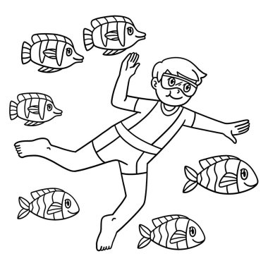 Balıklı Yüzücü Çocuğun şirin ve komik renkli bir sayfası. Çocuklar için saatlerce boyama eğlencesi sağlıyor. Bu sayfayı boyamak çok kolaydır. Küçük çocuklar ve yeni yürümeye başlayanlar için uygun..